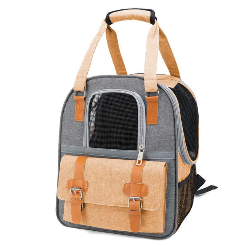 AirFlow Pet Travel Backpack - Comfortable and spacious carrier for dogs and cats with breathable mesh panels.