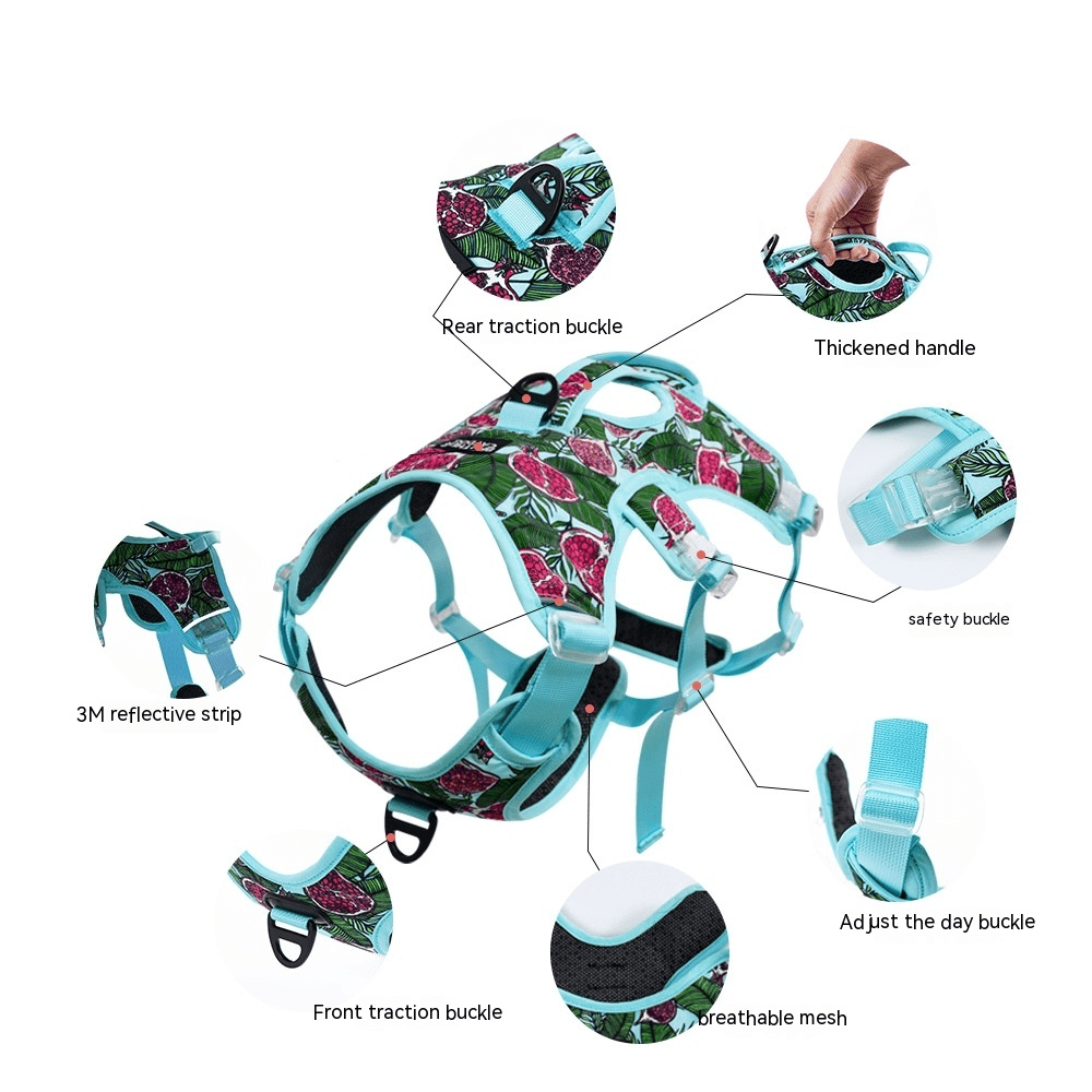 AquaGuard No-Pull Dog Harness with 3M reflective strip, thickened handle, adjustable fit for medium to large dogs.