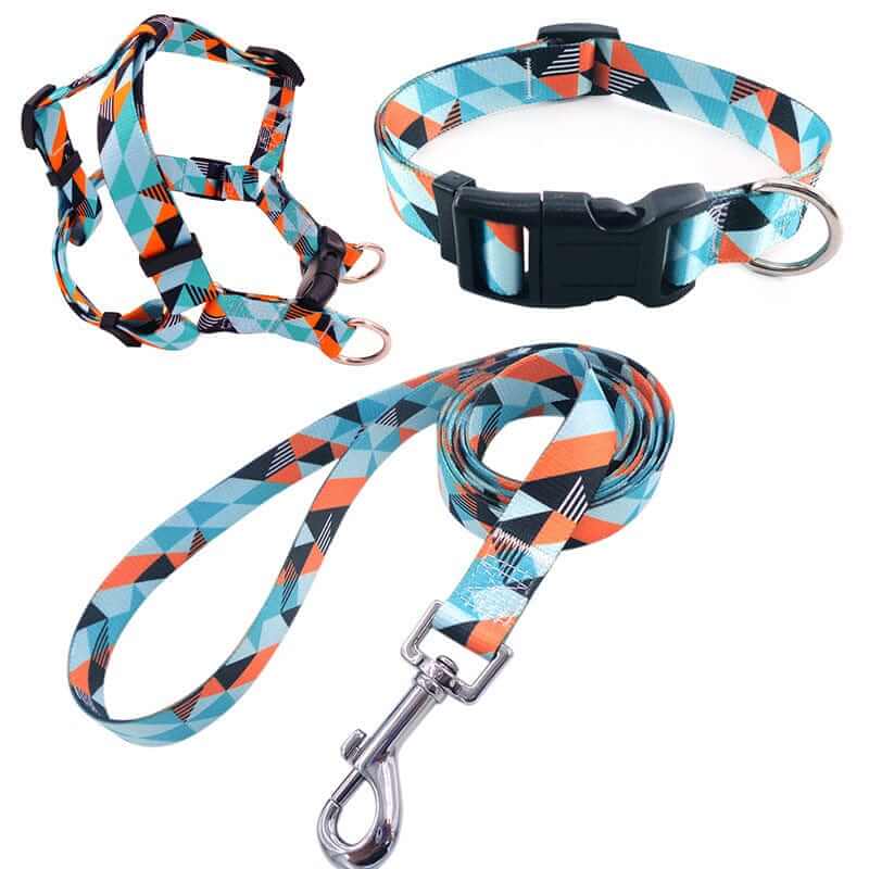 ChicPaws Dog Harness Set featuring colorful harness, collar and leash designed for style and comfort for dogs and cats.