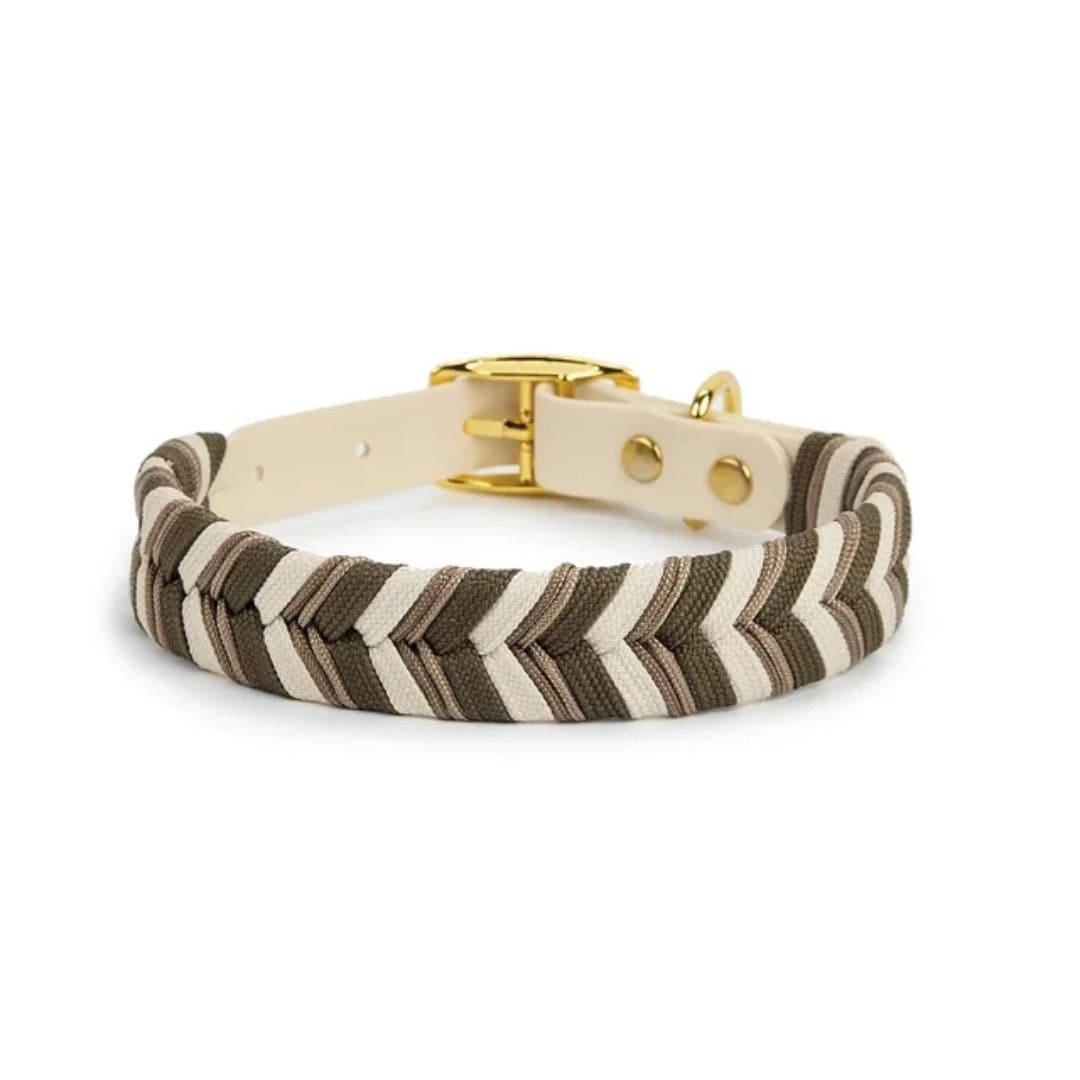 ColorSplash Handmade Dog Collar with unique braided design, perfect for dogs and adjustable for comfort.