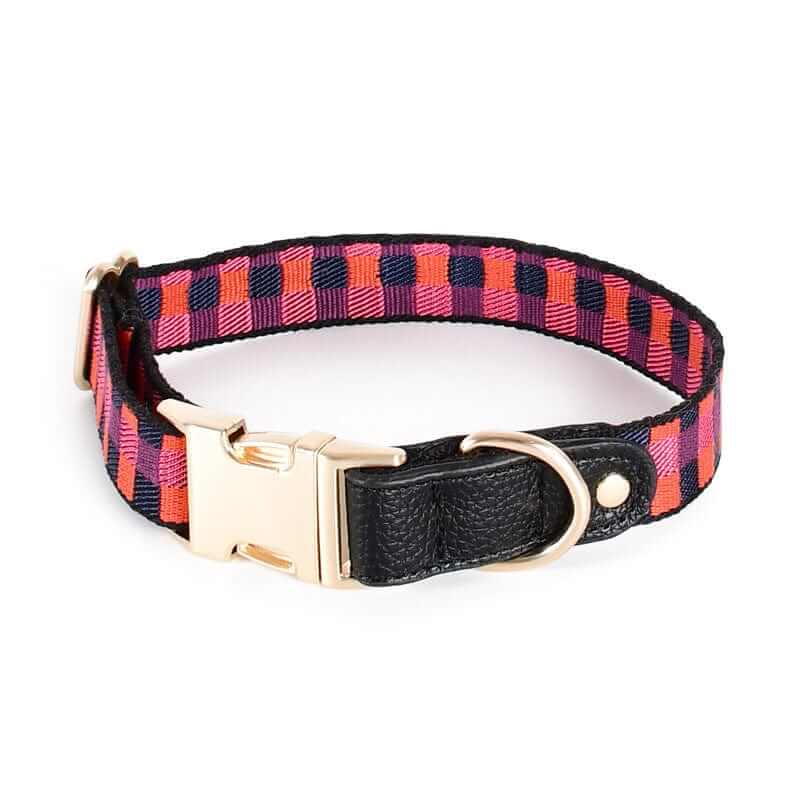 ComfortFit Dog Harness, Leash & Collar - stylish pet collar with durable buckle and vibrant pattern for dogs & cats.