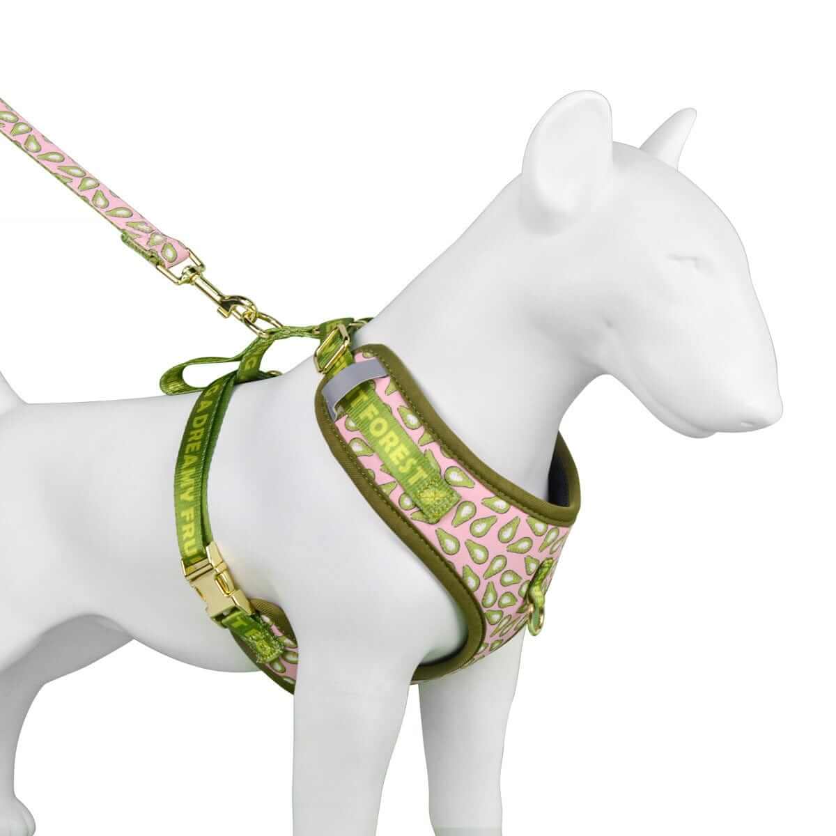 CoolStride Dog Harness on a mannequin dog, featuring breathable materials and a secure fit for summer walks.