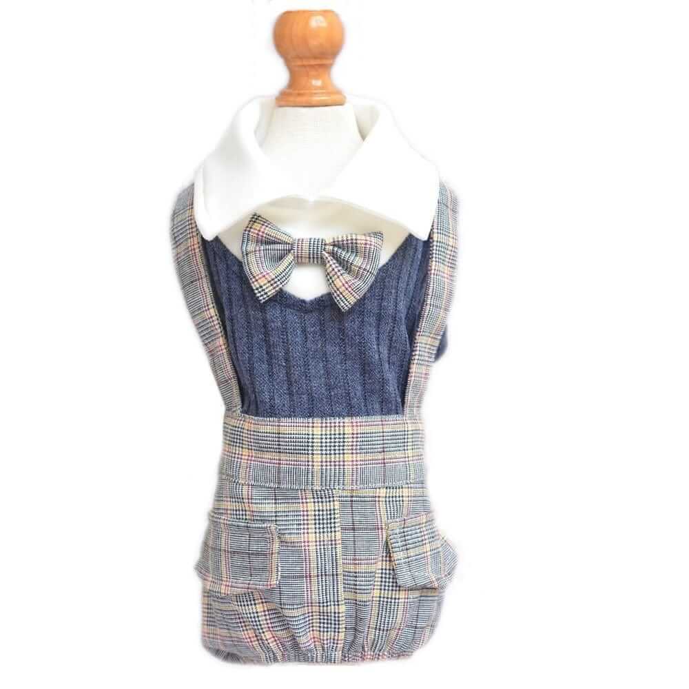 CozyPaws Knitted Dog Jumpsuit, stylish dog apparel, soft fabric, ideal for dogs, by Dogs & Cats brand.
