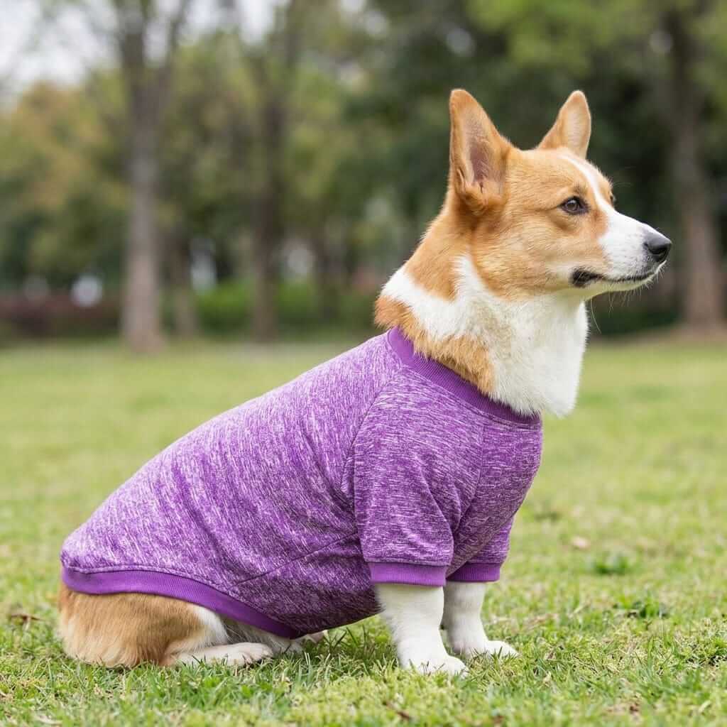 EverWarm Knit Dog Sweater for larger dogs in purple, featuring soft thermal acrylic fabric for comfort and warmth.