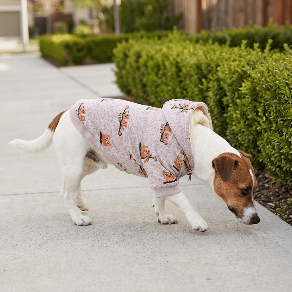All-Weather Pup Jacket on a small dog, featuring a cozy design ideal for chilly walks, by Dogs & Cats.