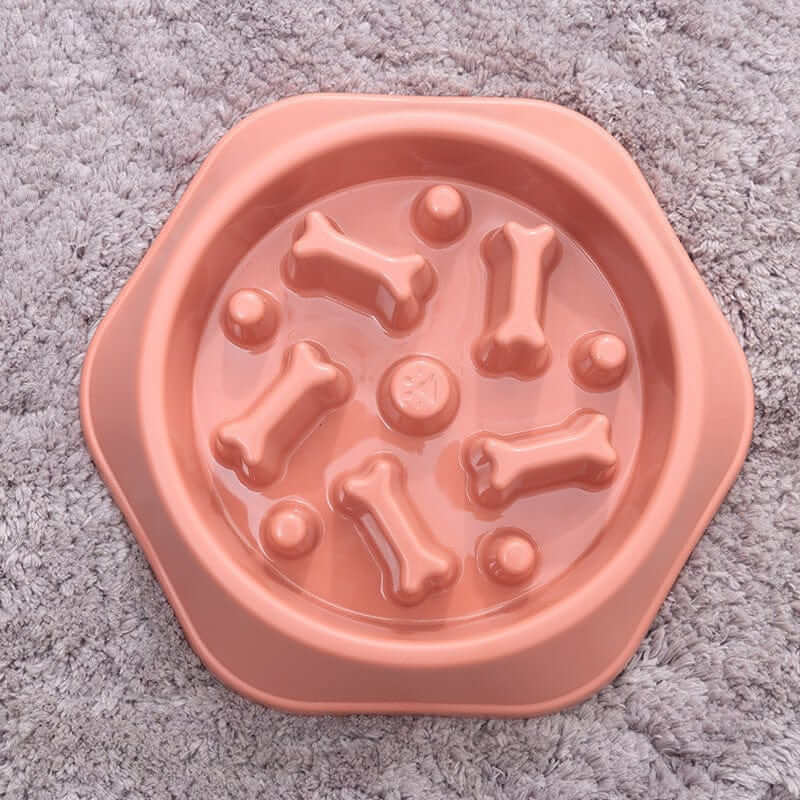 Anti-Choke Pet Slow Feeder Bowl - non-slip design with obstacles for dogs and cats to promote slow eating.