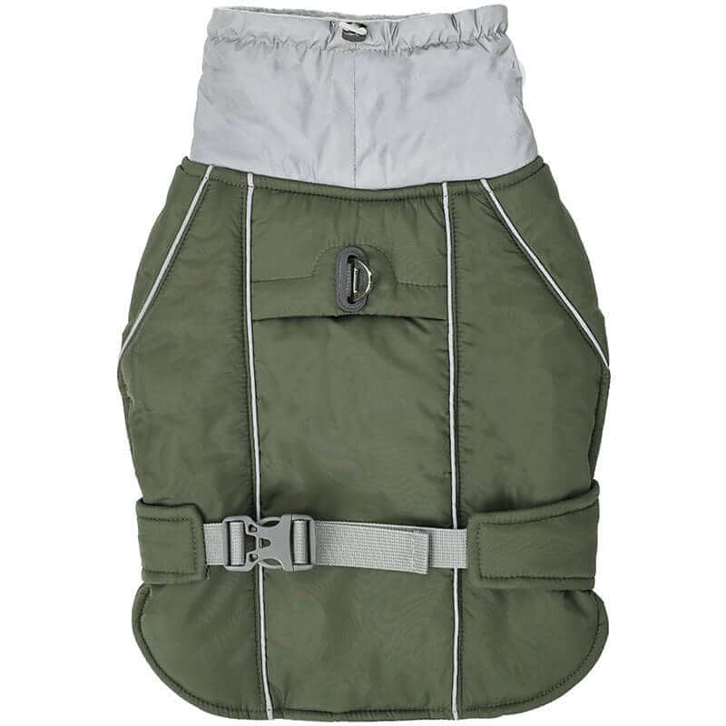 Arctic Guardian Waterproof Reflective Winter Dog Vest featuring warm padding, weatherproof design, and reflective detailing for dogs.