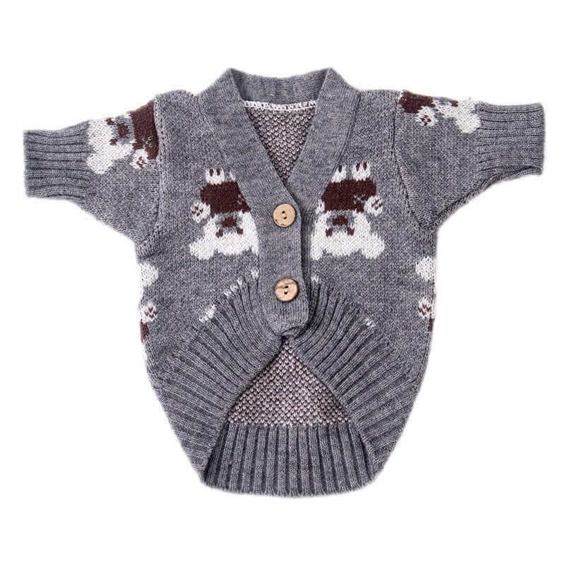 Bear Print Pet Sweater - Cozy sweater for dogs and cats with bear print, high-quality knitted fabric, and stylish design.