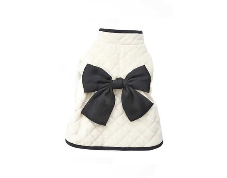 Beauty Bow Dog Winter Coat - Stylish dog winter coat with bowknot, breathable fabric, lightweight design from Dogs & Cats.
