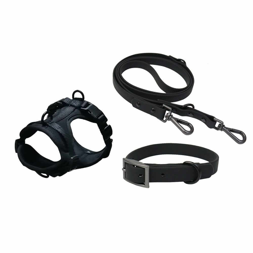 BiteGuard Harness, Collar & Leash Set featuring durable harness, collar, and leash for dogs by Dogs & Cats.