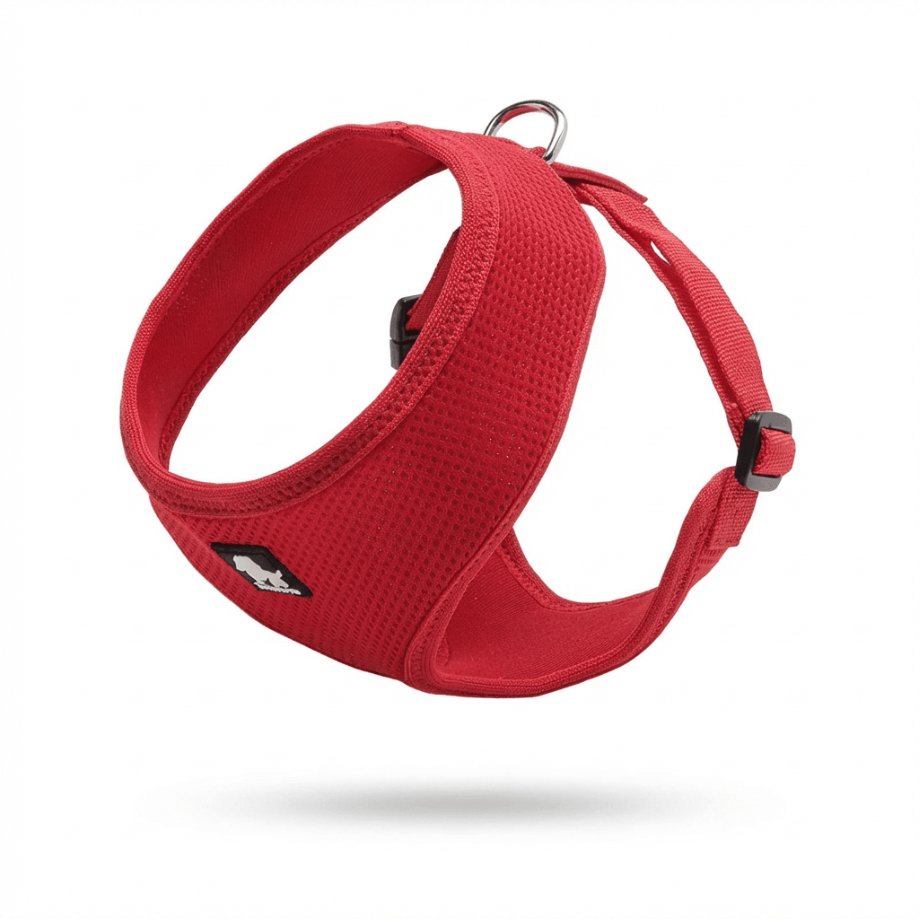 Breathable Dog Adjustable Harness, soft polyester design, quick-release buckles, ideal for dogs & cats.