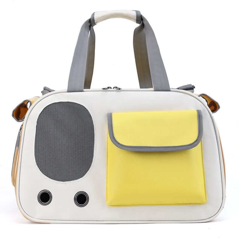 Breathable Foldable Pet Travel Bag for Dogs & Cats featuring breathable mesh and a stylish design.