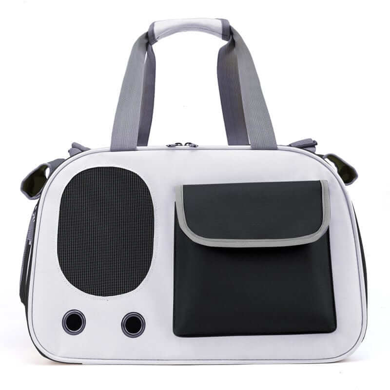 Breathable Foldable Pet Travel Bag for dogs and cats with breathable mesh panels and foldable design for easy travel.