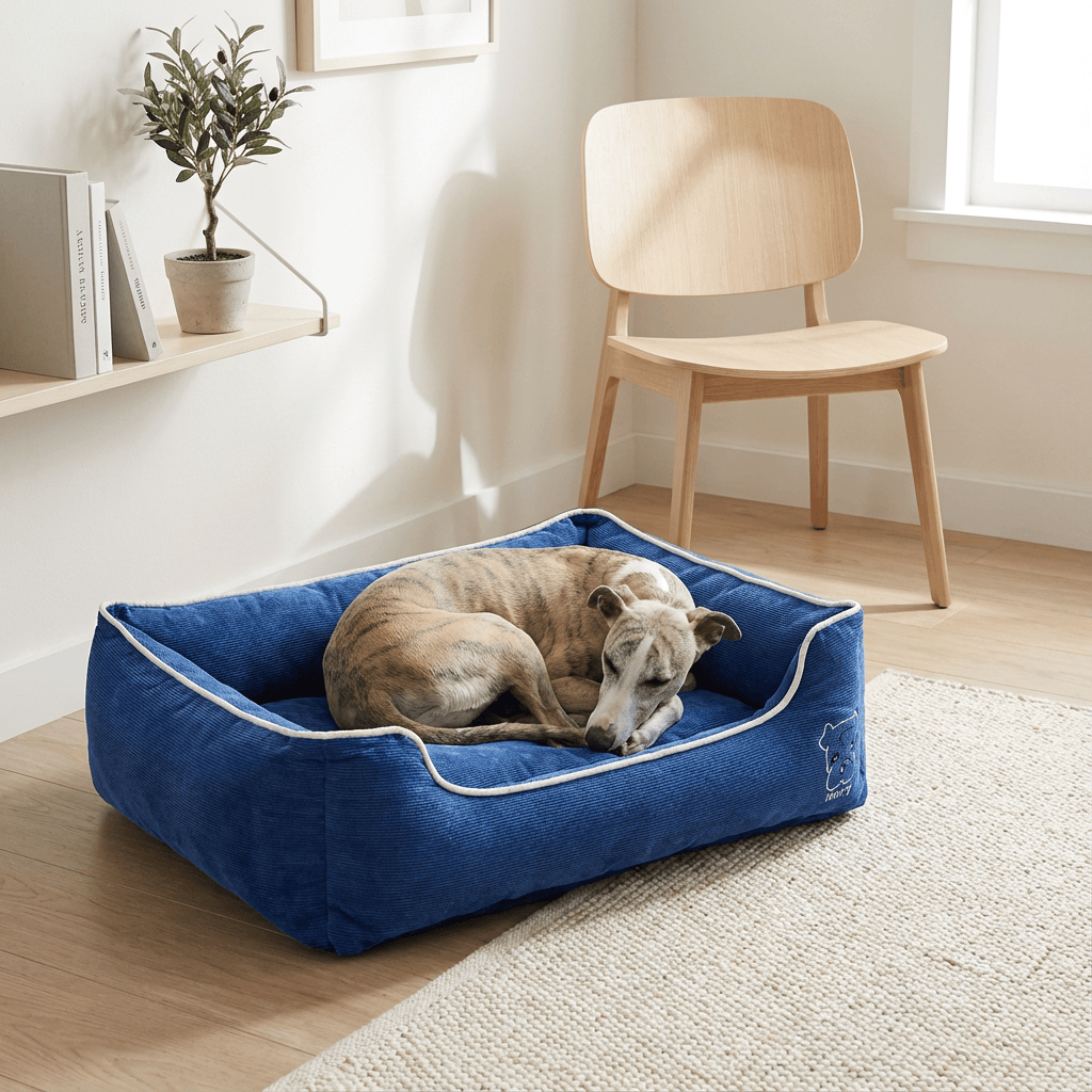Candy Comfort Fleece Dog Bed for dogs, plush fleece material providing comfort and durability.