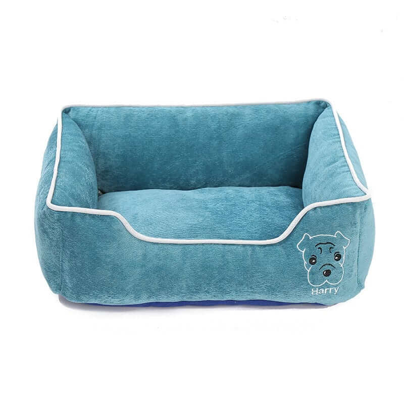 Candy Comfort Fleece Dog Bed in teal color, plush material, perfect for small to large dogs, by Dogs & Cats.