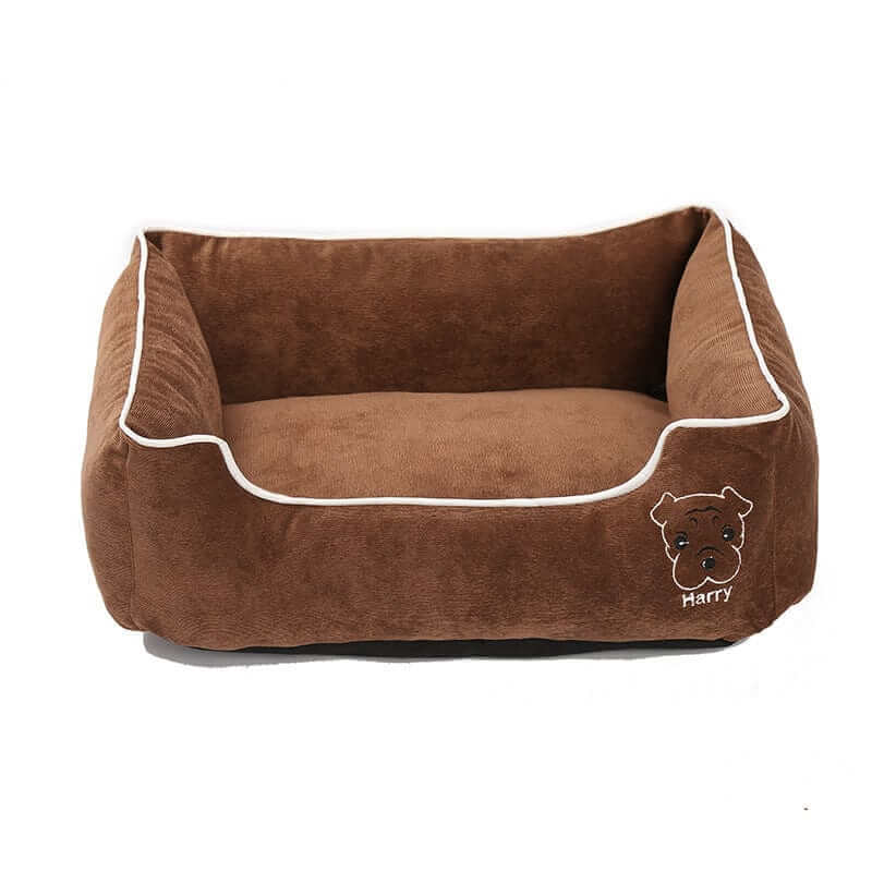 Candy Comfort Fleece Dog Bed in brown, plush material, perfect for small, medium, and large dogs by Dogs & Cats.