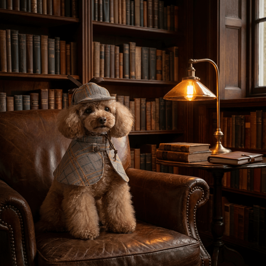 Chic Tweed Denim Dog Spring Fall Coat. Dog in stylish jacket, built-in leash ring, Dogs & Cats brand.