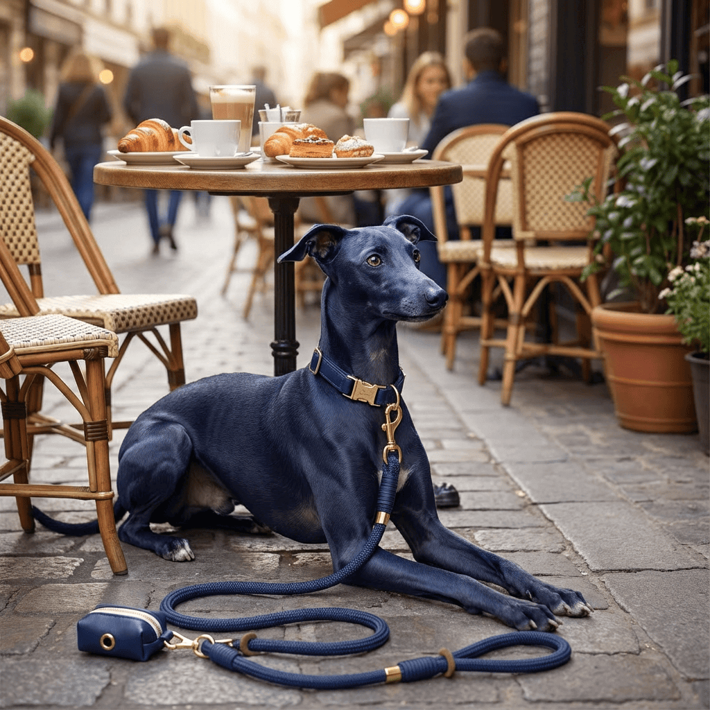 Classic Leather Dog Collar Set includes a stylish dog collar and leash for comfortable walks with dogs.