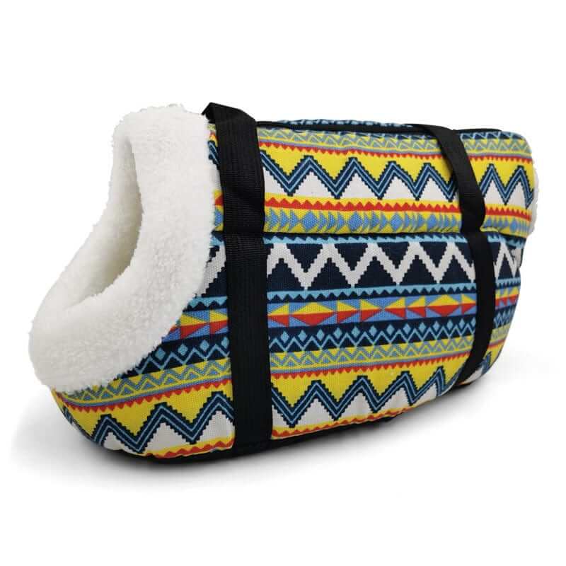 Pet Travel Shoulder Bag for dogs and cats, breathable mesh carrier, comfortable, hands-free.