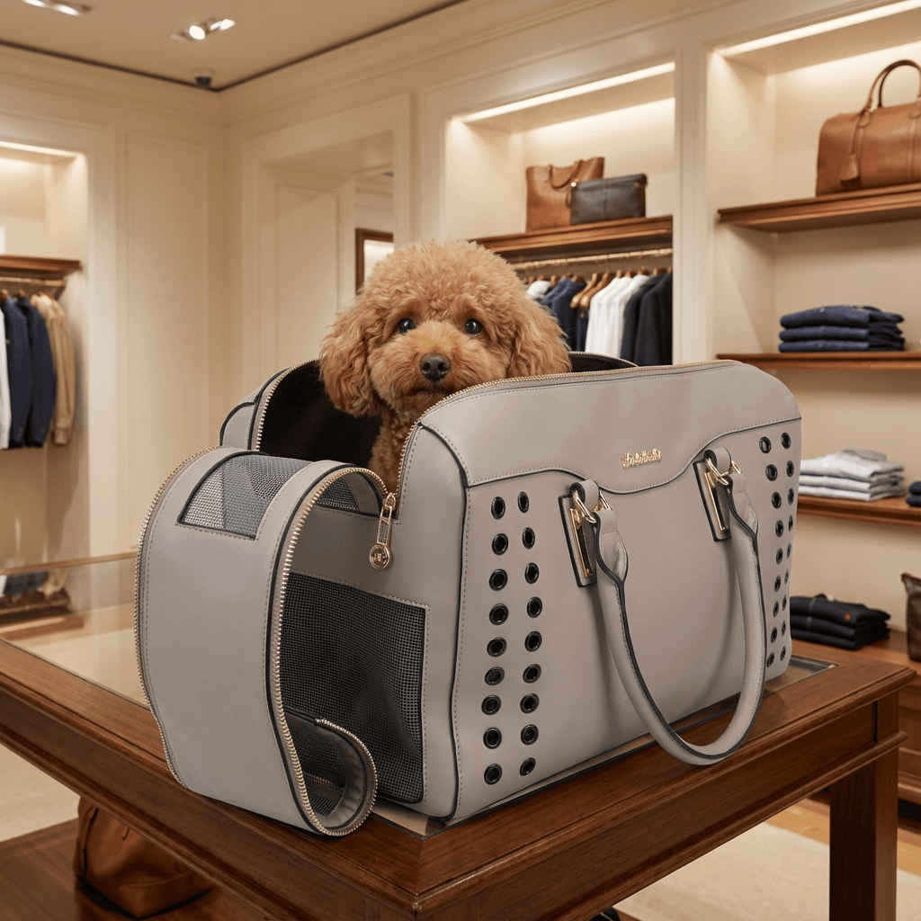 Comfort Pet Travel Tote, stylish pet travel bag for dogs & cats, breathable design, safe & secure travel.