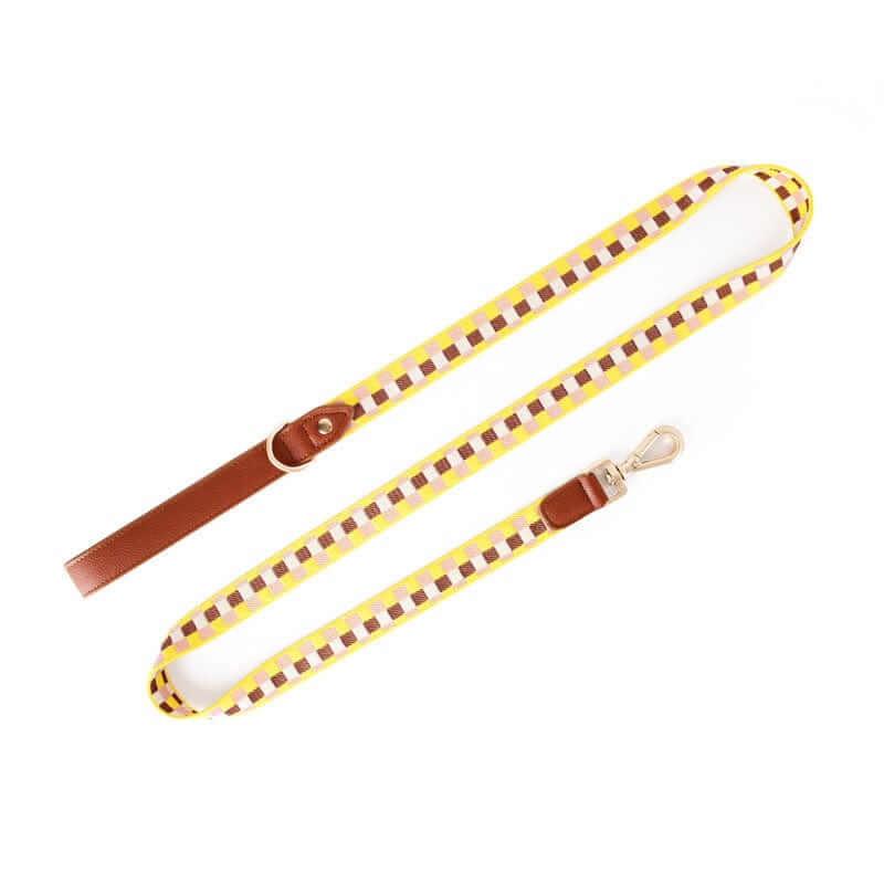 ComfortFit Dog Harness, Leash & Collar, durable dog leash with stylish pattern, designed for comfort and control for dogs.