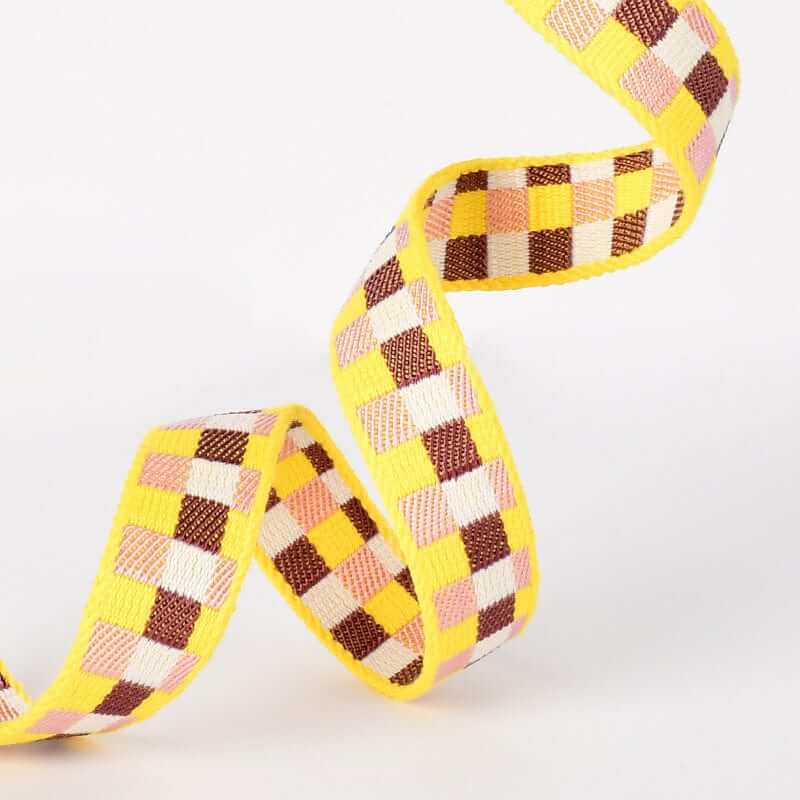 ComfortFit Dog Harness, Leash & Collar stylish yellow and brown checkered leash for dogs and cats, combining comfort and control.