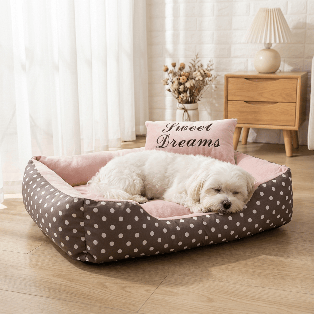 ComfortNest Dog Bed for dogs and cats, featuring breathable materials and stylish design for year-round comfort.