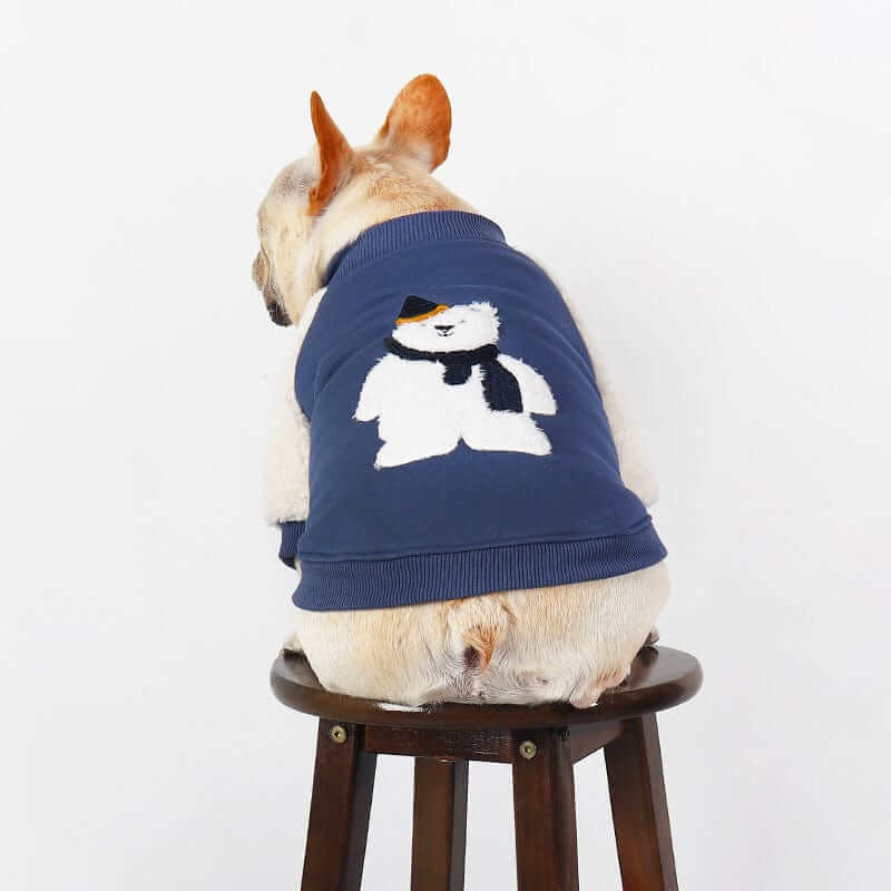 Cozy Bear Dog Hoodie on a French Bulldog, featuring a cute bear design, perfect for small dogs from Dogs & Cats.