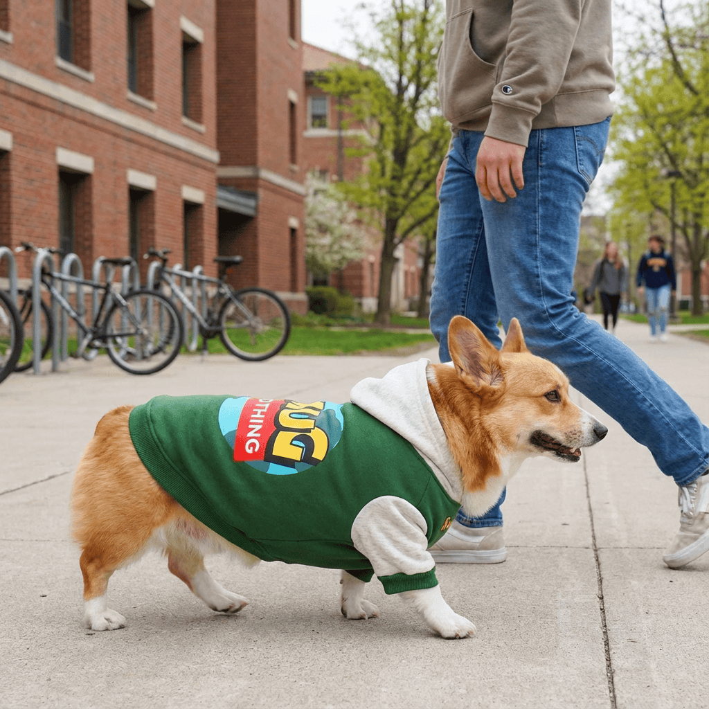CozyPet Dog Hoodie for stylish and warm fall walks, perfect for Corgis and other dogs by Dogs & Cats.