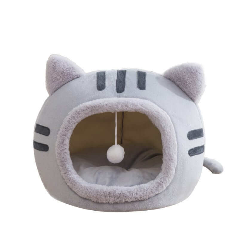 CozyCave Winter Cat Bed for Dogs & Cats, cozy insulated bed with soft interior and tent-like structure.