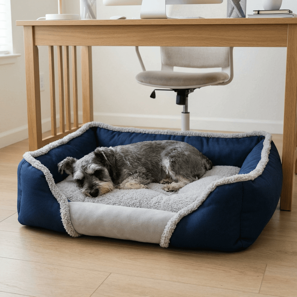 Creative Square Warm Winter Dog Bed for comfy relaxation, ultra-soft material, perfect for dogs and cats.