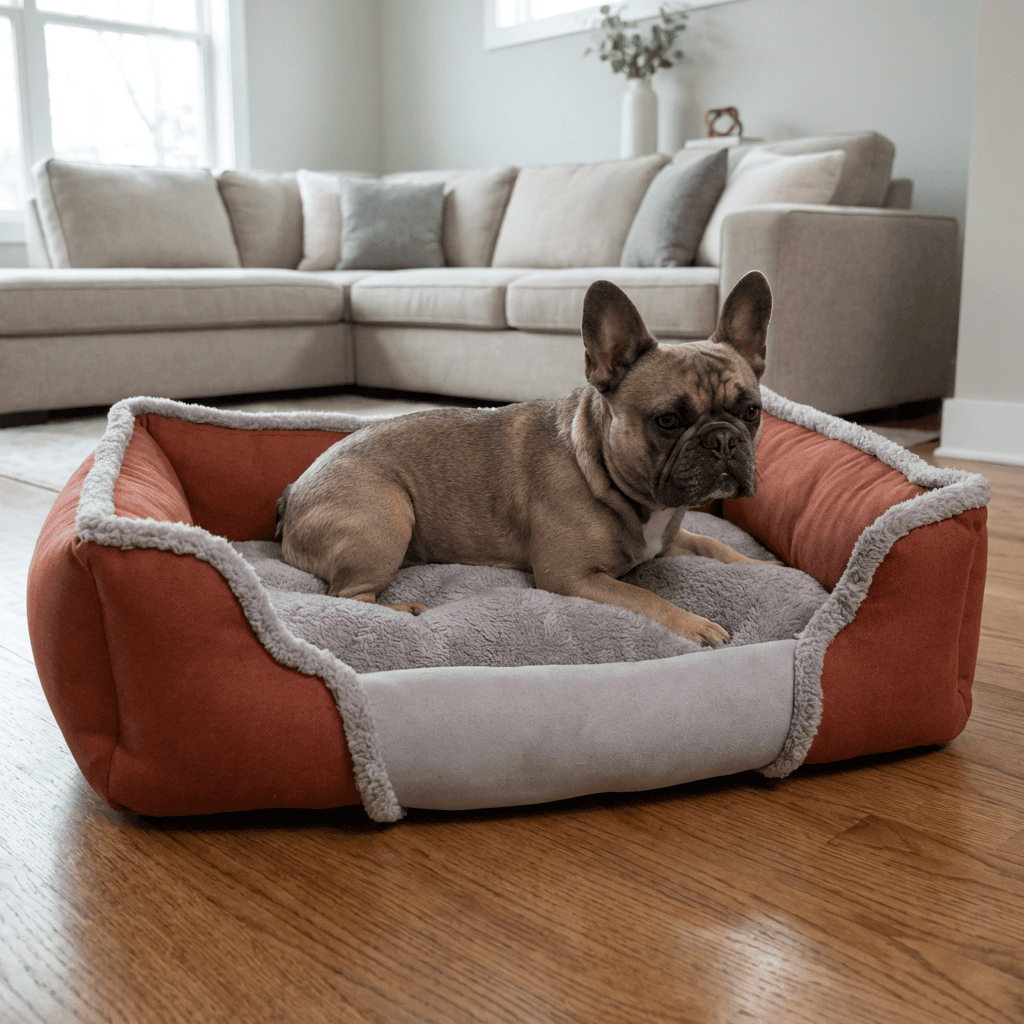Creative Square Warm Winter Dog Bed for dogs and cats, ultra-soft, anxiety-reducing design, perfect for comfort and style.