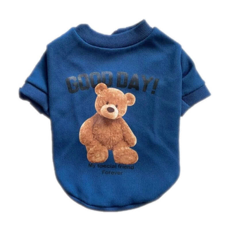 CuddleBear Pet Sweater for Dogs & Cats, plush teddy bear design, cozy winter outfit, cute pet apparel.