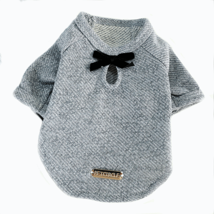 Cute & Comfortable Bow Tie Pet T-shirt for dogs and cats, breathable, casual design with bow tie detail.