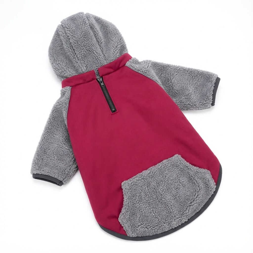 Detachable Double-sided Dog Winter Coat for Dogs & Cats featuring cozy hood, soft fabric, and stylish design.