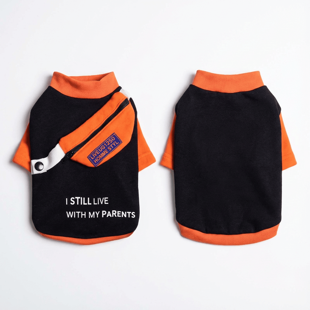 Detachable School Bag Dog Sweater featuring soft cotton material, short sleeves, and a comfortable fit for Dogs & Cats.