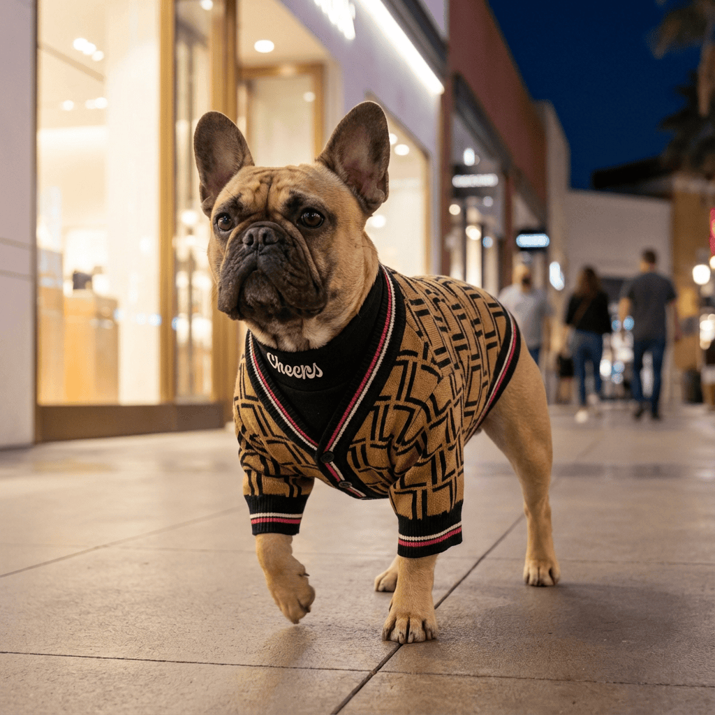 Dog Clothes Sweater for Dogs & Cats - Stylish fleece sweater with V-neckline and short sleeves for comfort.