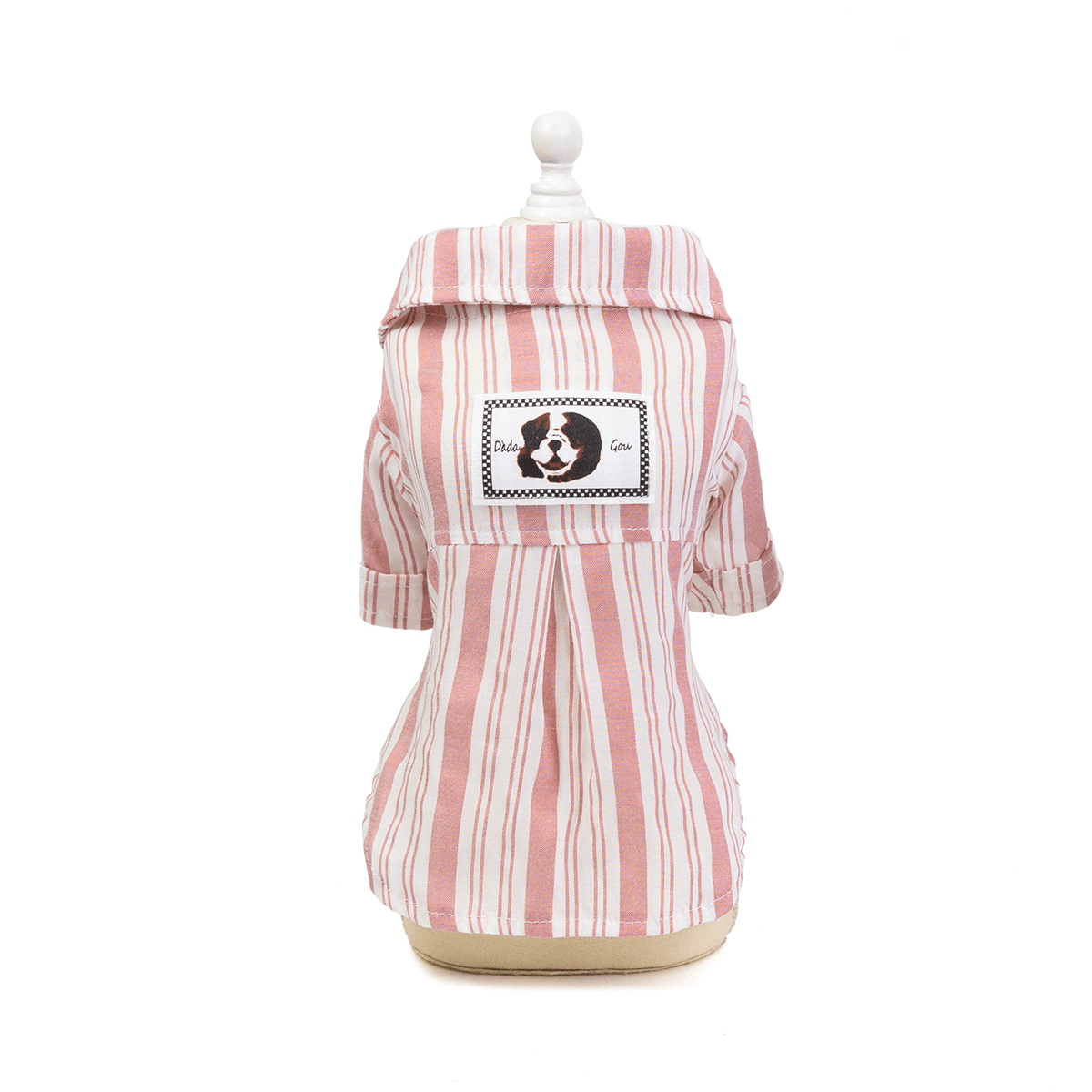 Dog Striped Pet Shirt - dog shirt with step-in design, fuzzy fasteners, adjustable fit, machine-washable by Dogs & Cats.