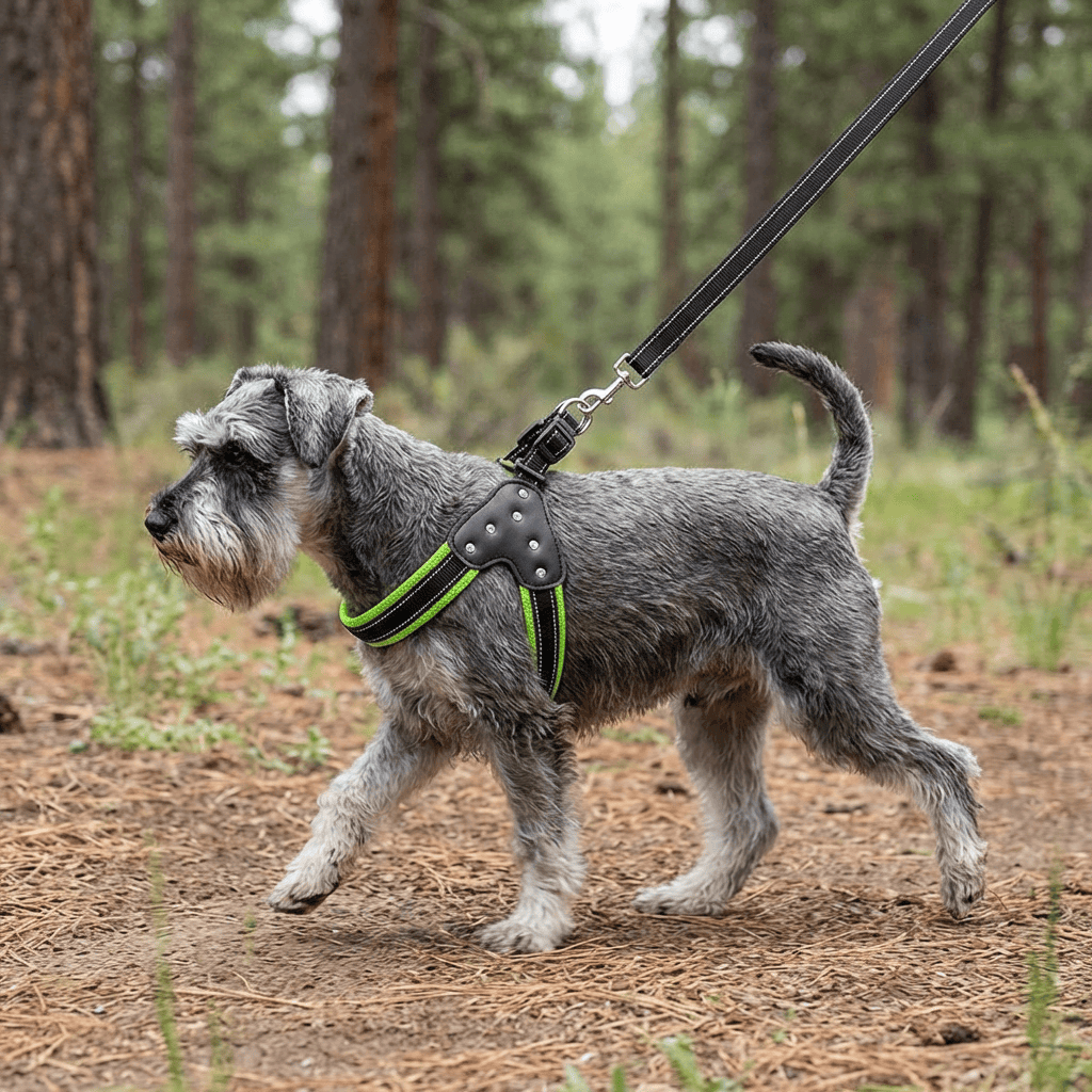 Dog Triangle Chest Strap on a dog, comfortable fit, adjustable straps, perfect for Dogs & Cats.