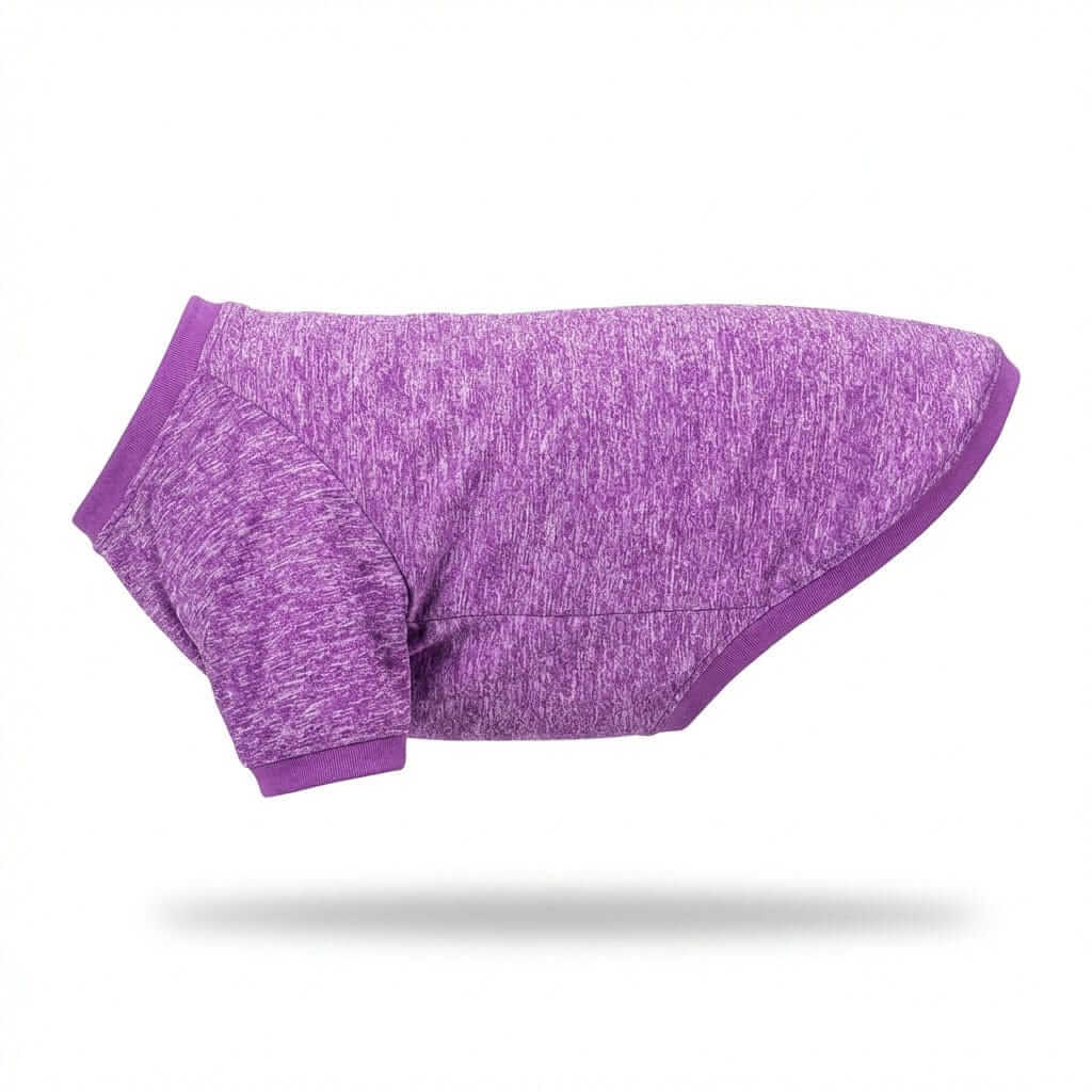 EverWarm Knit Dog Sweater in purple, lightweight thermal fabric for larger dogs, stylish and warm for winter.