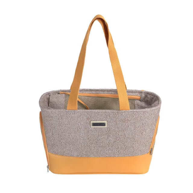 Fashionable Wool Pet Travel Carrier Bag in stylish design with durable fabric and high-quality zippers for pets.