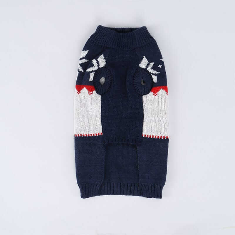 Festive Christmas Dog Sweater, knitted winter dog sweater with holiday patterns, Dogs & Cats brand.
