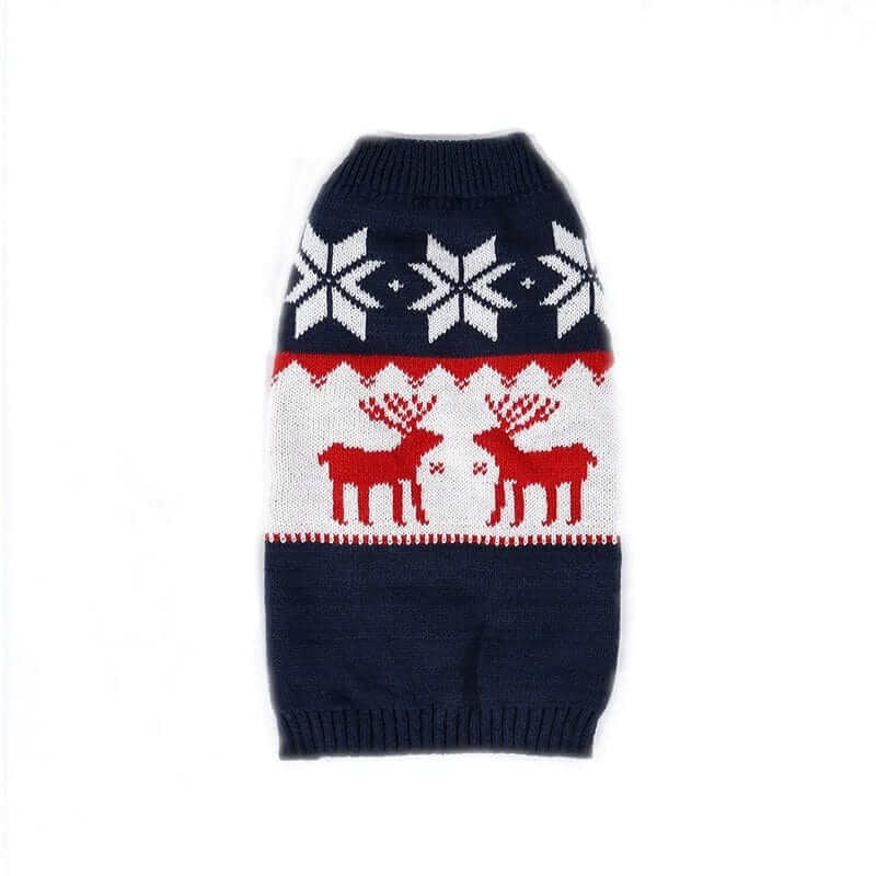 Festive Christmas Dog Sweater featuring classic Christmas patterns and knitted design, perfect for Dogs & Cats.