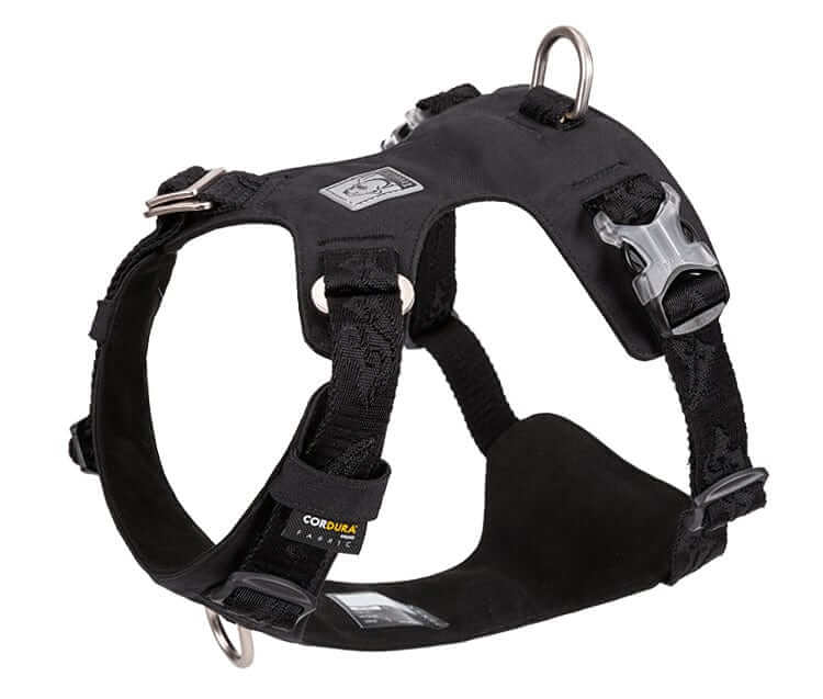 FlexiFit Nylon Dog Harness for medium to large dogs, featuring adjustable points, waterproof design, and stylish embroidery.