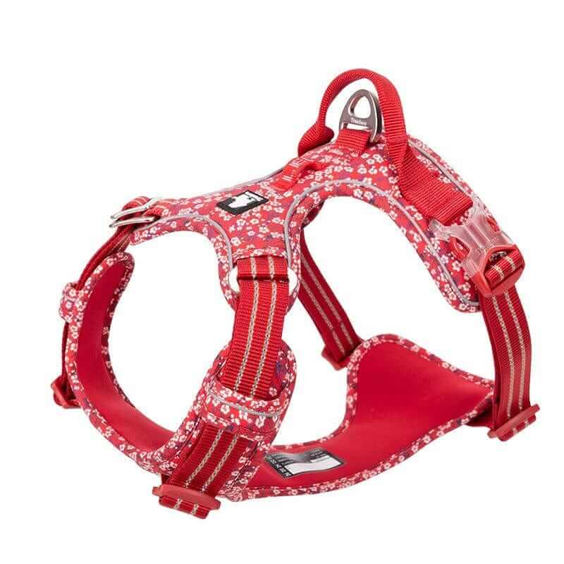 FloraComfort Dog Harness, floral pattern, adjustable straps, durable, for Dogs & Cats