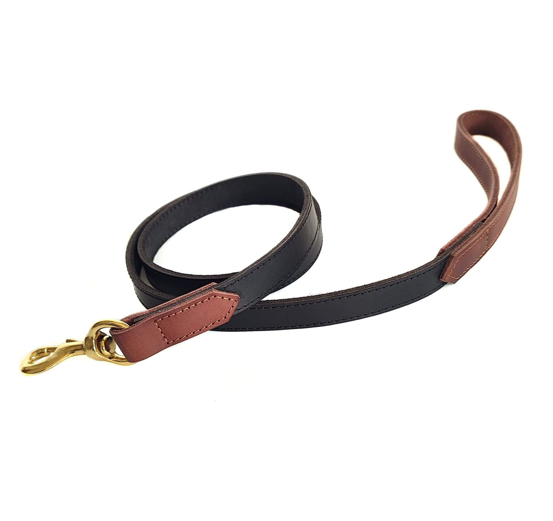 Genuine Leather Dog Leash - Strong & Durable featuring high-quality leather and sturdy copper hook.