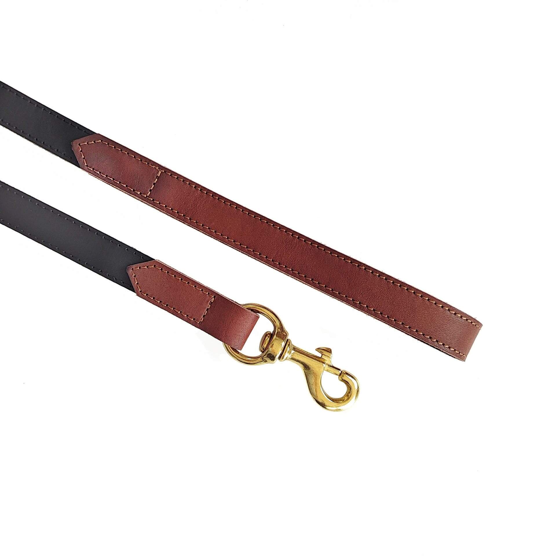 Genuine Leather Dog Leash - Strong & Durable with sturdy copper hook and high-quality leather for large dogs.