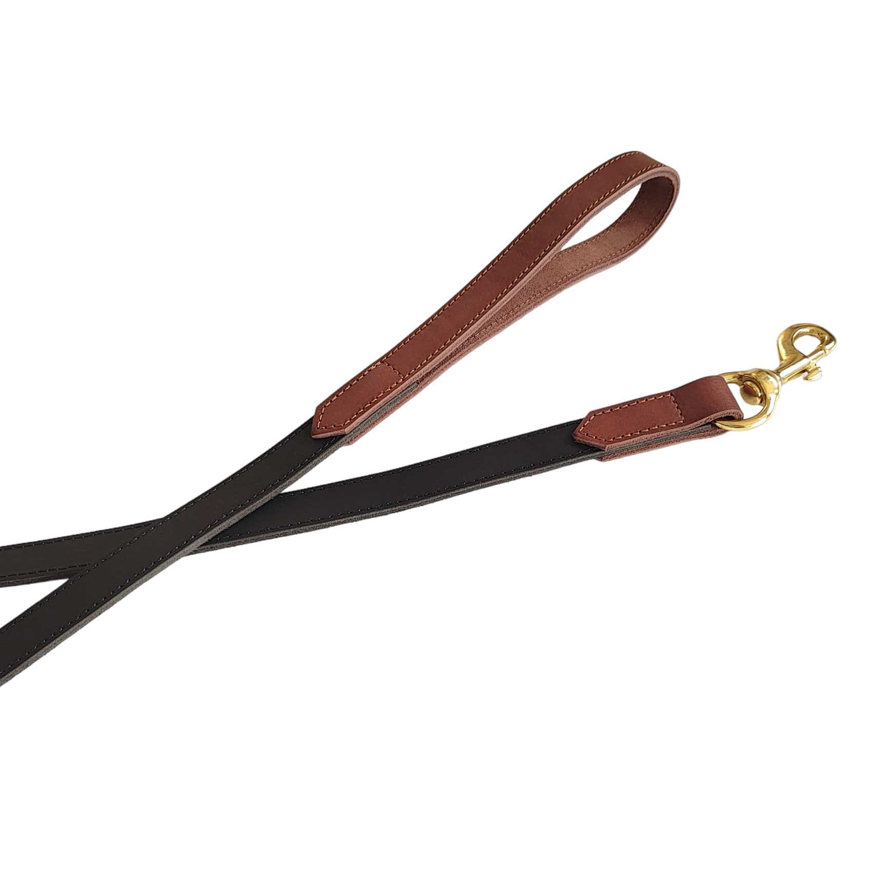 Genuine Leather Dog Leash - Strong & Durable with sturdy copper hook and leather handle for large dogs.