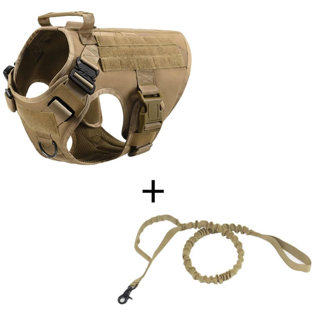 GuardianGear Tactical Dog Harness Vest showcases a durable design with adjustable straps, ideal for outdoor activities.