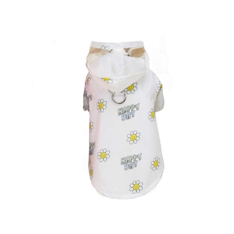 Crystal Clear Hooded Dog Raincoat for Dogs & Cats with transparent hood and traction rings, stylish rain protection.